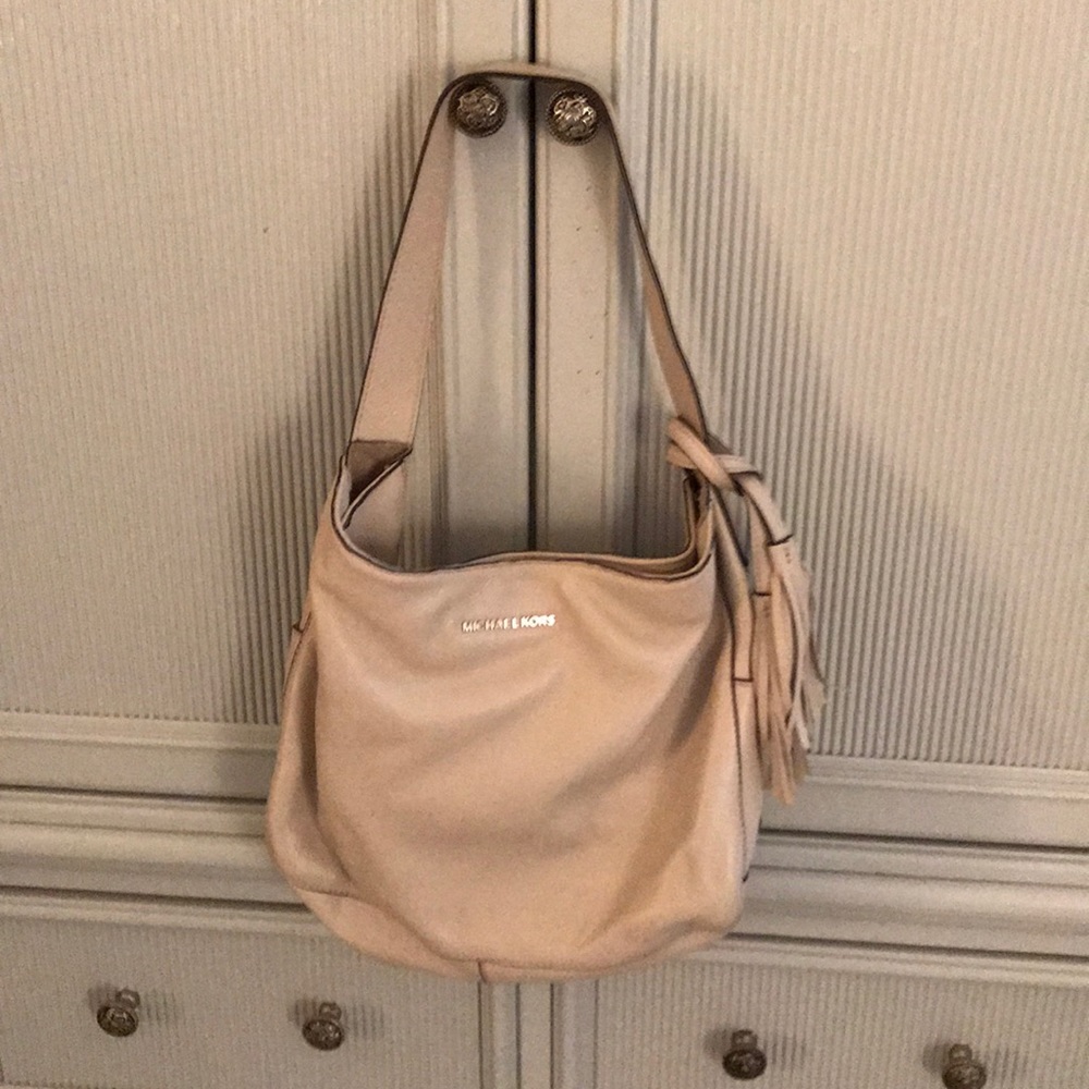 Michael Kors tan leather hobo bag